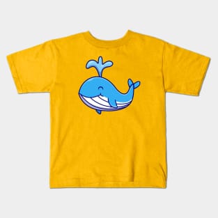 Cute Blue Whale Kids T-Shirt